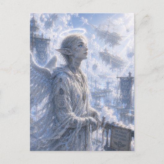 Ruhig / Engel / Wolkenhafen Postkarte (Vorderseite)