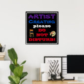 RUHIG, KÜNSTLER AM ARBEITSPLATZ POSTER (Heimbüro)