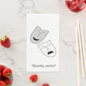 "Ruhig nutzbar" Theater Masken Handtuch Serviette (Beispiel)