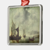 Ruhig oder, Boote nahe der Küste, nach 1651 Silbernes Ornament (Links)