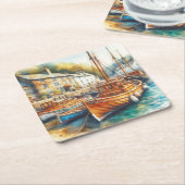 ruhig rechteckiger pappuntersetzer (angewinkelt)