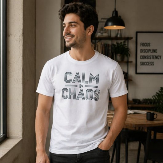 Ruhig über Chaos Minimal Typography T-Shirt