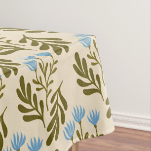 Ruhig und Natürlich: Nahtloses Muster Blaue Blume Tischdecke