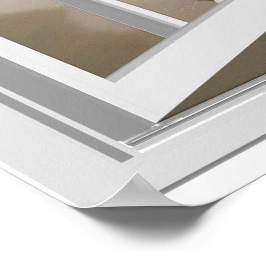 Ruhige 3D-Sicht auf Meer und Strand Poster (Ecke)