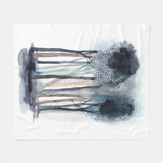 Ruhige Abstrakte Bäume Fleecedecke (Vorderseite (Horizontal))