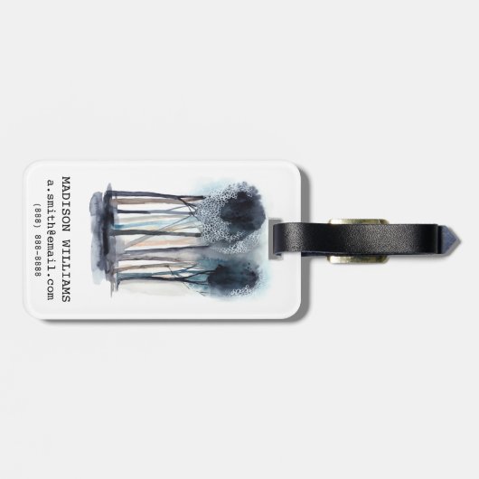 Ruhige Abstrakte Bäume Gepäckanhänger (Rückseite horizontal)