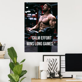 Ruhige Anstrengung Gewinnt Lange Spiele Gym Motiva Poster