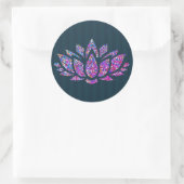 Ruhige Aquamarine Lotus-Blume-Aufkleber Runder Aufkleber (Tasche)