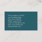 Ruhige Aquamarine Schuppenflechte Psychotherapie o Visitenkarte (Rückseite)