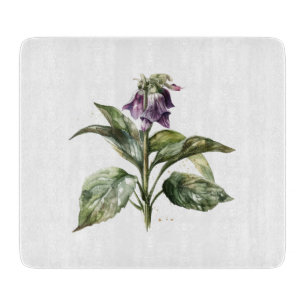 Ruhige Aquarell-Comfrey Schneidebrett