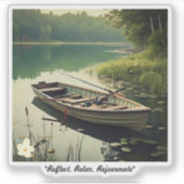 "Ruhige Aussicht auf den See" Aufkleber (Vorderseite)