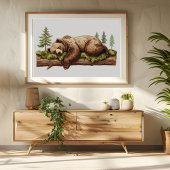 Ruhige Bärenbären Kinderzimmer Wall Art Poster