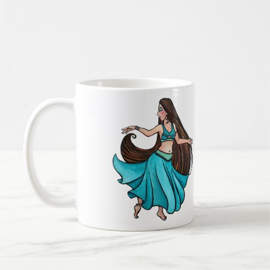 Ruhige Bauchtänzerin in Türkis Kaffeetasse (Links)