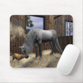 Ruhige Begleiter Pferd und Katze Mousepad (Mit Mouse)