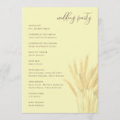 Ruhige Beige-Weizen-Hochzeitseinladungen Programm (Rückseite)