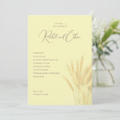 Ruhige Beige-Weizen-Hochzeitseinladungen Programm (Stehend Vorderseite)
