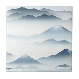 Ruhige Berge Schnee Blau Weiße Szene Fliese