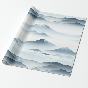 Ruhige Berge Schnee Blau Weiße Szene Geschenkpapier