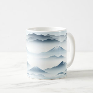 Ruhige Berge Schnee Blau Weiße Szene Kaffeetasse