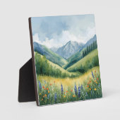 Ruhige Berglandschaft - Aquarellwald Fotoplatte (Vorderseite)