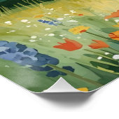 Ruhige Berglandschaft - Aquarellwald Poster (Ecke)