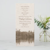 ruhige Bergseelandschaft Vintages Foto Einladung (Stehend Vorderseite)