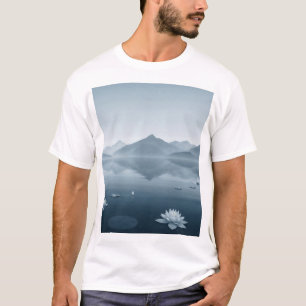 Ruhige Bergseen mit Wasserläufen T-Shirt