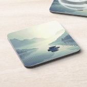 Ruhige Bergwelt Sass Gebirge Getränkeuntersetzer (Linke Seite)