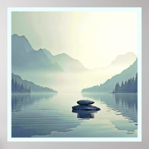 Ruhige Bergwelt Sass Gebirge Poster