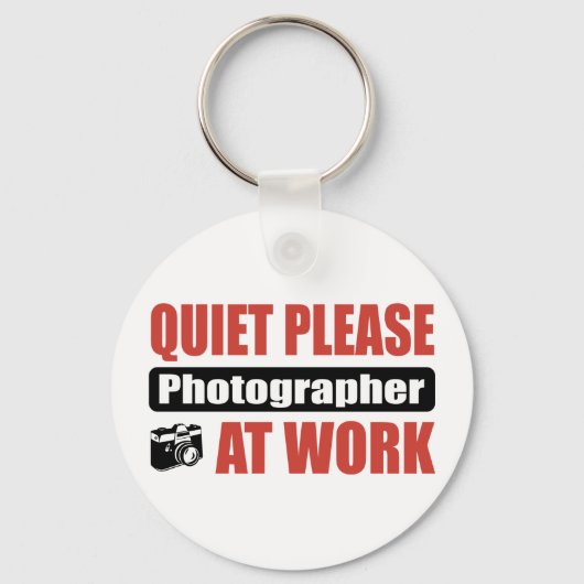 Ruhige Bitte Fotograf am Arbeitsplatz Schlüsselanhänger (Vorderseite)