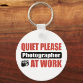 Ruhige Bitte Fotograf am Arbeitsplatz Schlüsselanhänger (Vorderseite)