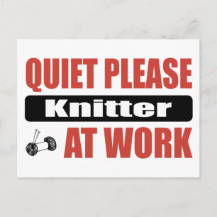 Ruhige Bitte knitter am Arbeitsplatz Postkarte