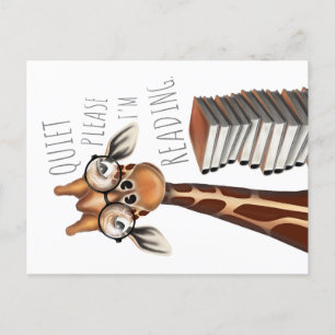 Ruhige Bitte lese ich - Giraffe Postkarte