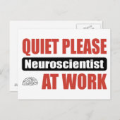 Ruhige Bitte Neurowissenschaftler bei der Arbeit Postkarte (Vorne/Hinten)