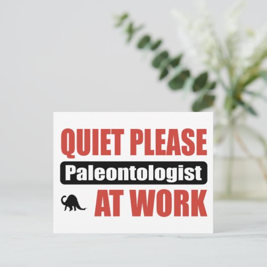 Ruhige Bitte Paläontologe am Arbeitsplatz Postkarte (Stehend Vorderseite)