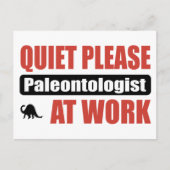 Ruhige Bitte Paläontologe am Arbeitsplatz Postkarte (Vorderseite)