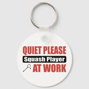 Ruhige Bitte Squash-Player am Arbeitsplatz Schlüsselanhänger