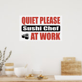 Ruhige Bitte Sushi Koch bei der Arbeit Poster (Küche)