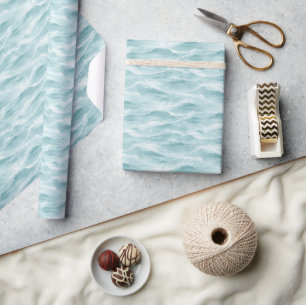 Ruhige Blaue Abstrakte Welle Geschenkpapier