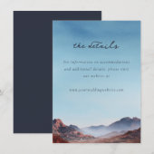 Ruhige Blaue Aquarell-Berglandschaft Begleitkarte (Vorne/Hinten)