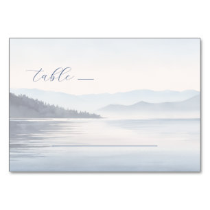 Ruhige Blaue Aquarell-Landschaft Tischnummer