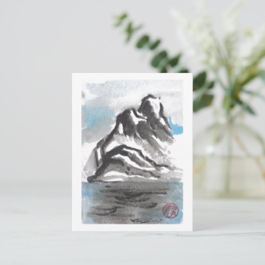 Ruhige Blaue Berge Landschaft Postkarte (Stehend Vorderseite)