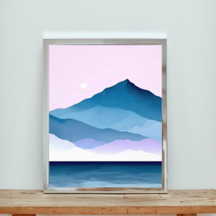 Ruhige blaue Berglandschaft Fotodruck