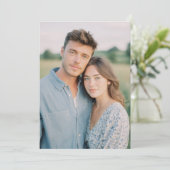 Ruhige Blaue Blumen-Foto Einladung (Stehend Vorderseite)