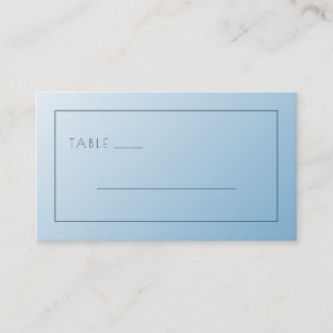 Ruhige Blaue Minimalistische Linien Platzkarte
