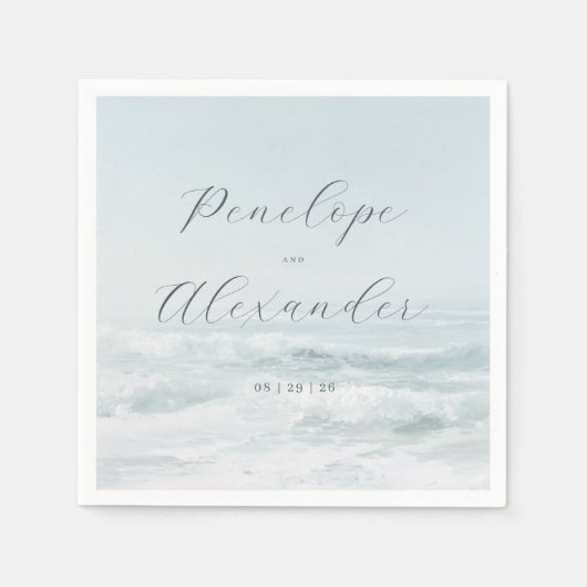 Ruhige blaue Ozeanwellen Serviette (Vorderseite)