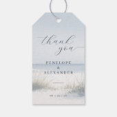 Ruhige blaue Strandszene Geschenkanhänger (Rückseite)