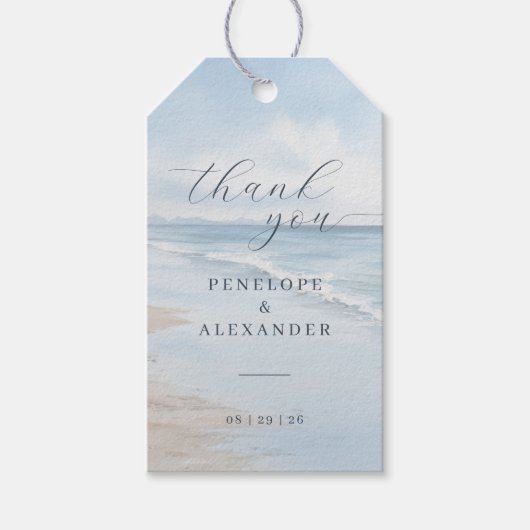 Ruhige blaue Strandwellen Geschenkanhänger (Vorderseite)