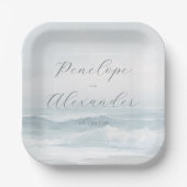 Ruhige blaue Strandwellen Pappteller (Vorderseite)