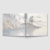 Ruhige Blaue Wasserfarbenlandschaft Gästebuch (Voll)